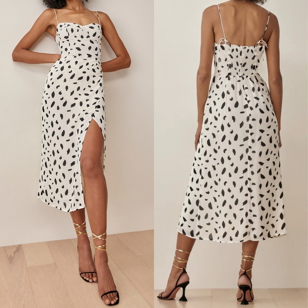 Reformation Kourtney Midi Dress Ink Blot 0